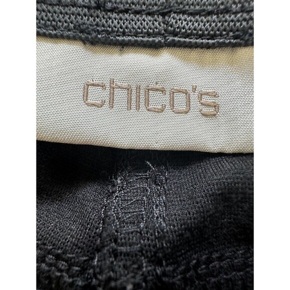 Chico's Black Pull On Woman's Trousers Size 2 minimal stretch office - Picture 2 of 16